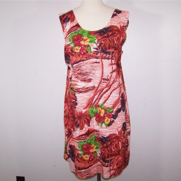 Unique Fashion Dresses & Skirts - Unique Fashion Design Dress Sundress XXL Tropical Floral Sleeveless Scoop Neck